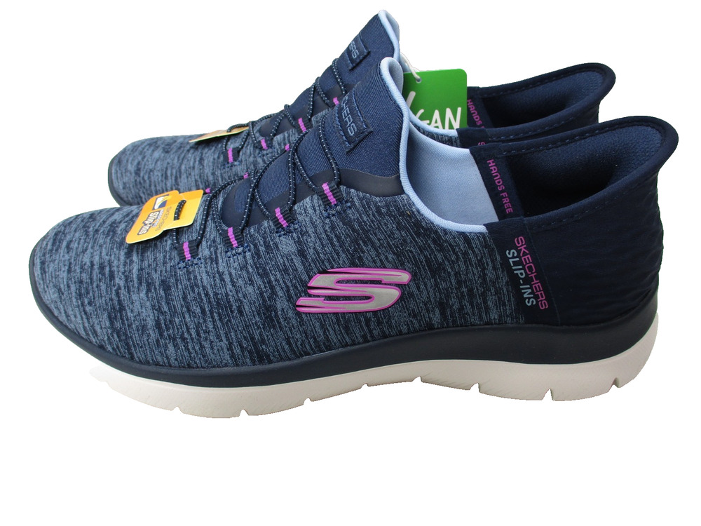 Skechers Summits Dazzling Haze Bungee Slip-In Shoes Blue Purple Womens Sz 8